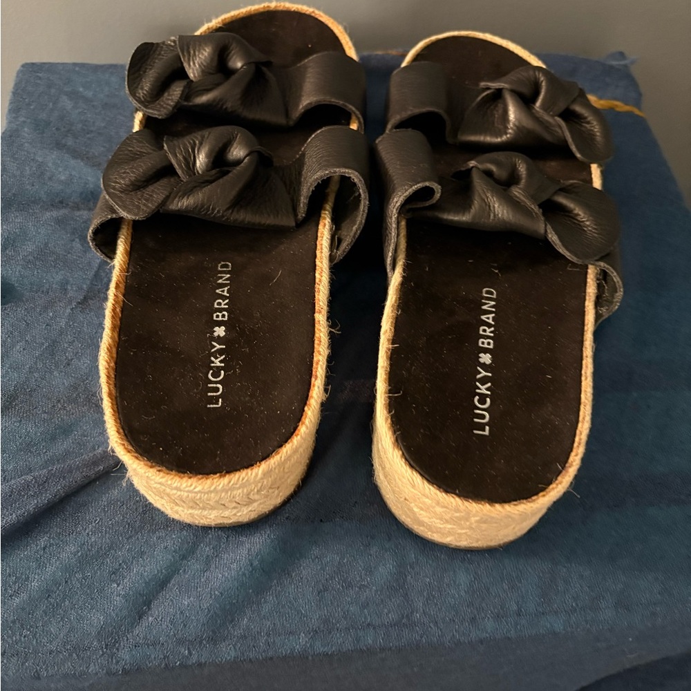 Lucky Brand Black Espadrille Sandals